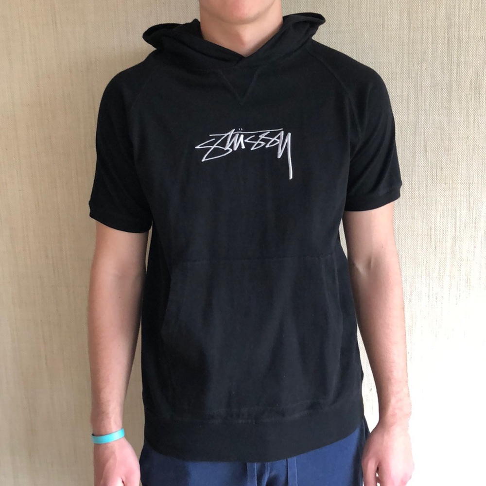 NWT STUSSY HOODIE SWEATSHIRT Short Sleeve